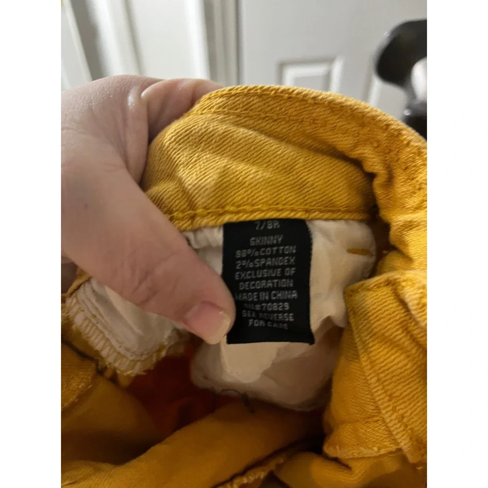 RUE21 Womens Mustard Yellow Skinny‎ Jeans Low Rise Size 7/8R Cotton Blend